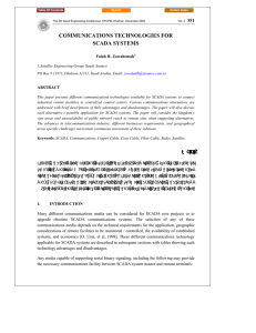 Communications Technologies for SCADA Systems Falah H