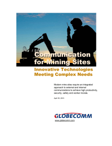 Communication for Mining Sites Communication for