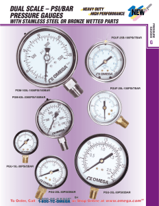 dual scale – psi/bar pressure gauges