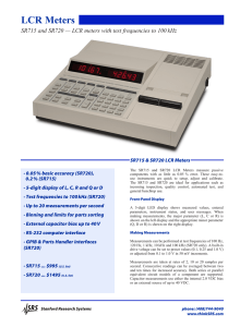 LCR Meters - Stanford Research Systems