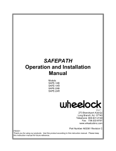 SAFEPATH Operation and Installation Manual