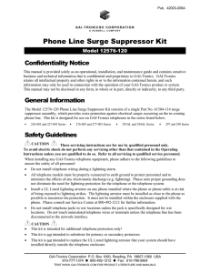 Phone Line Surge Suppressor Kit - GAI