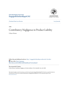 Contributory Negligence in Product Liability