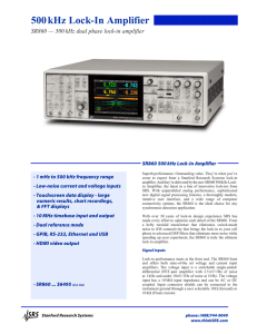 500 kHz Lock-In Amplifier - Stanford Research Systems