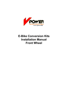 E-Bike Conversion Kits Installation Manual Front Wheel