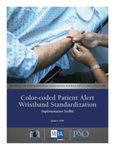Color-coded Patient Alert Wristband Standardization