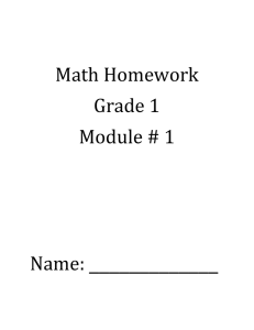 Final Grade 1 Mod 1 Math Homework