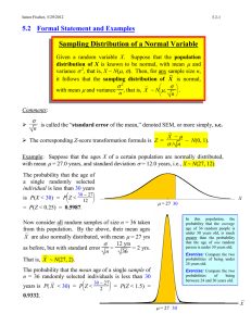 Sampling Distribution of a Normal Variable