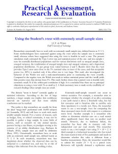 Using the Student`s t-test with extremely small sample sizes. Practical