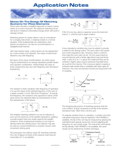 The Design of Matching Systems For Piezo Elements