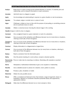 Command Terms from the International Baccalaureate (IB) Program