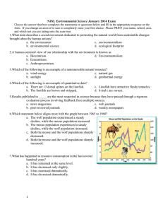 NJSL Environmental Science January 2014 Exam 1.What term