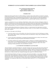 hydrogen gas management for flooded lead acid batteries