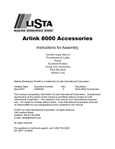 Arlink 8000 Accessories - Lista International Corp.