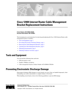 Cisco 12404 Internet Router Cable Management Bracket Instructions