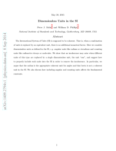 Dimensionless Units in the SI