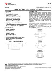 150-mA, 30-V, UltraLow IQ Voltage Regulators with Enable (Rev. C)