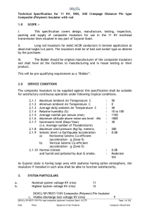 Technical Specification for 11 KV, 5KN, 340 Creepage Distance Pin