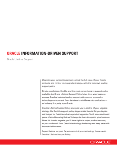 oracle information-driven support
