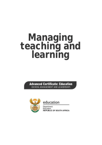 Managing teaching and learning