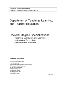 Department of Teaching, Learning, and Teacher Education Doctoral