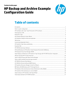 HP Backup and Archive Example Configuration Guide technical