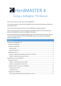 TSI integration with HerdMASTER