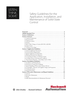 Safety Guidelines for the Application, Installation, and Maintenance
