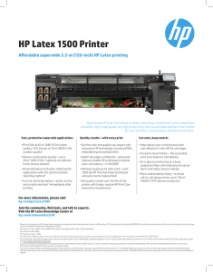 Fact Sheet: HP Latex 1500 Printer