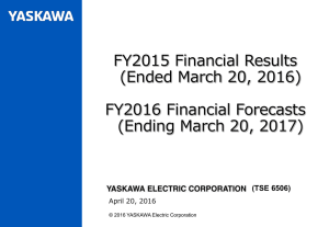 Analyst Presentation FY2015 Financial Results Summary