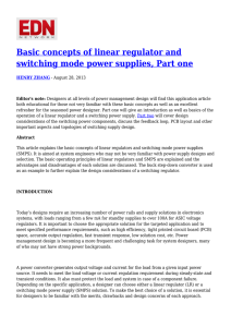 Basic concepts of linear regulator and switching mode power