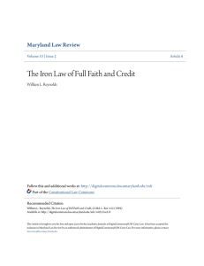 The Iron Law of Full Faith and Credit