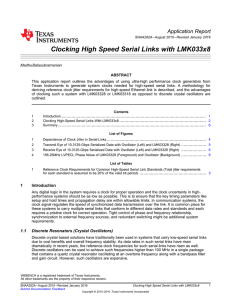 Clocking High Speed Serial Links with LMK033x8