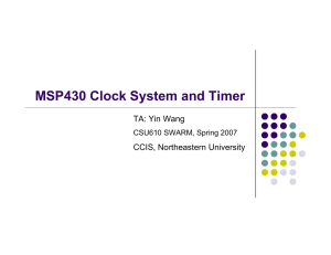MSP430 Clock System and Timer