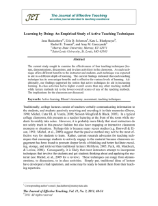 An Empirical Study of Active Teaching Techniques