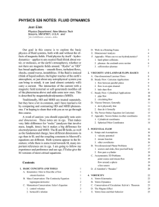 physics 526 notes: fluid dynamics - New Mexico Institute of Mining