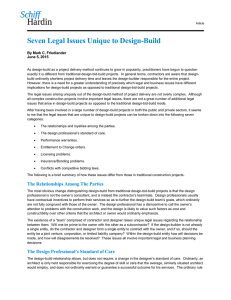 Seven Legal Issues Unique to Design-Build