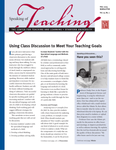 Using Class Discussion to Meet Your Teaching Goals