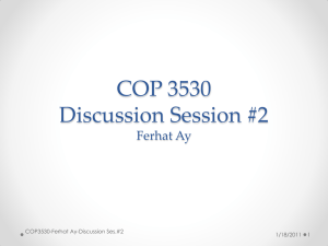 COP 3530 Discussion Session #2