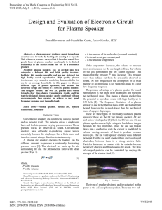 Design and Evaluation of Electronic Circuit for Plasma
