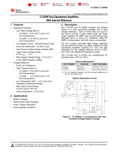 TL103W, TL103WA Dual Operational Amplifiers With Internal