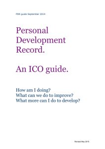 Personal Development Record. An ICO guide.