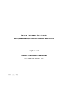 Personal Performance Commitments: Setting Individual Objectives