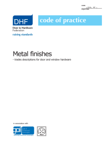 Metal finishes - Door and Hardware Federation