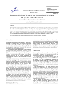 Determination of the Optimal Tilt Angle for Solar Photovoltaic Panel