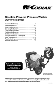 Gasoline Powered Pressure Washer Owner`s Manual