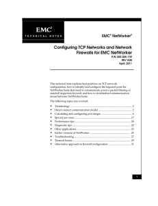 Configuring TCP Networks and Network Firewalls with EMC