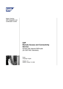 SAP Remote Access And Connectivity Service Access With