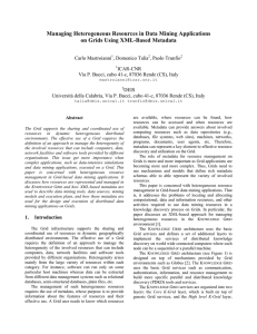 Managing Heterogeneous Resources in Data Mining Applications