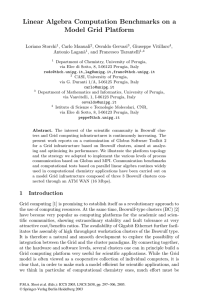 Linear Algebra Computation Benchmarks on a Model Grid Platform